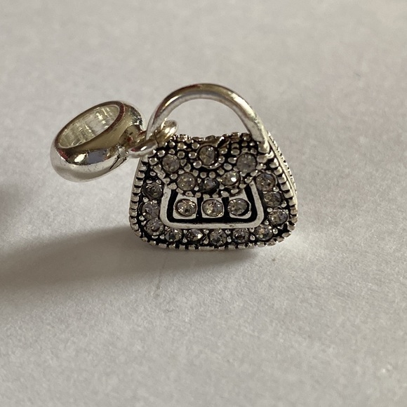 Purse Pocketbook Silver-tone Charm for Bracelet or Necklace - Picture 4 of 10